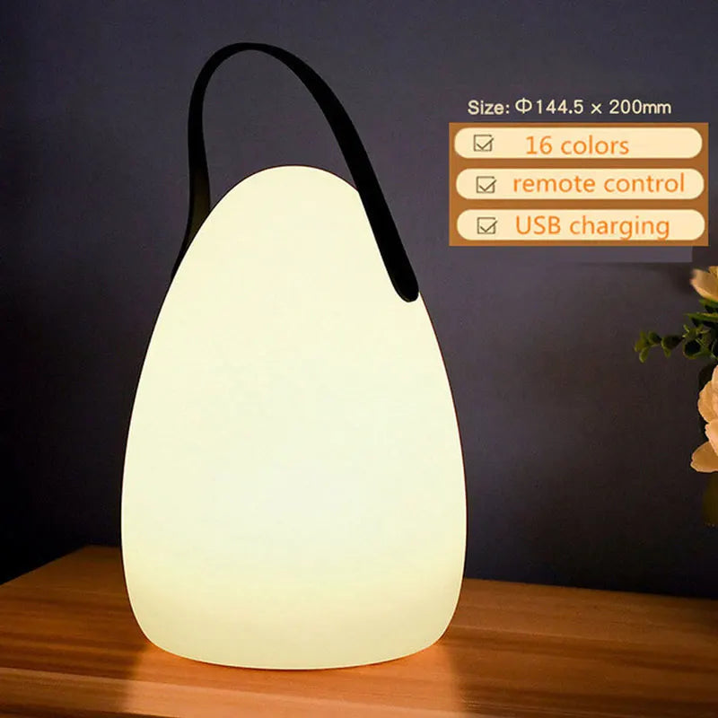 Rechargeable LED Outdoor Lantern with Remote Control, 8 Color Modes & Dimmable Light for Patio, Garden, Deck | Thomler
