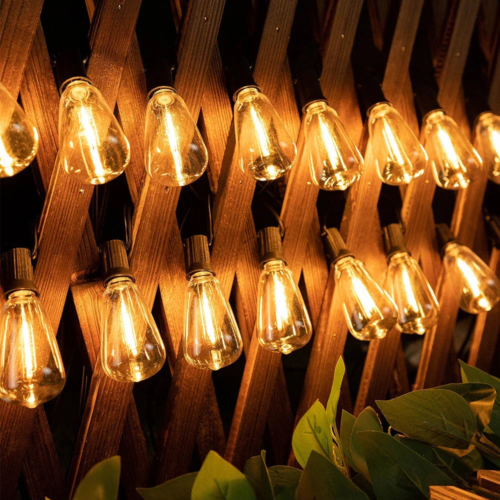 Weather-Resistant Patio Globe Lights with 15 Unbreakable Bulbs – 33 ft Plug-In Bistro Lighting for Deck, Yard, and Garden – Dimmable Weather | Thomler