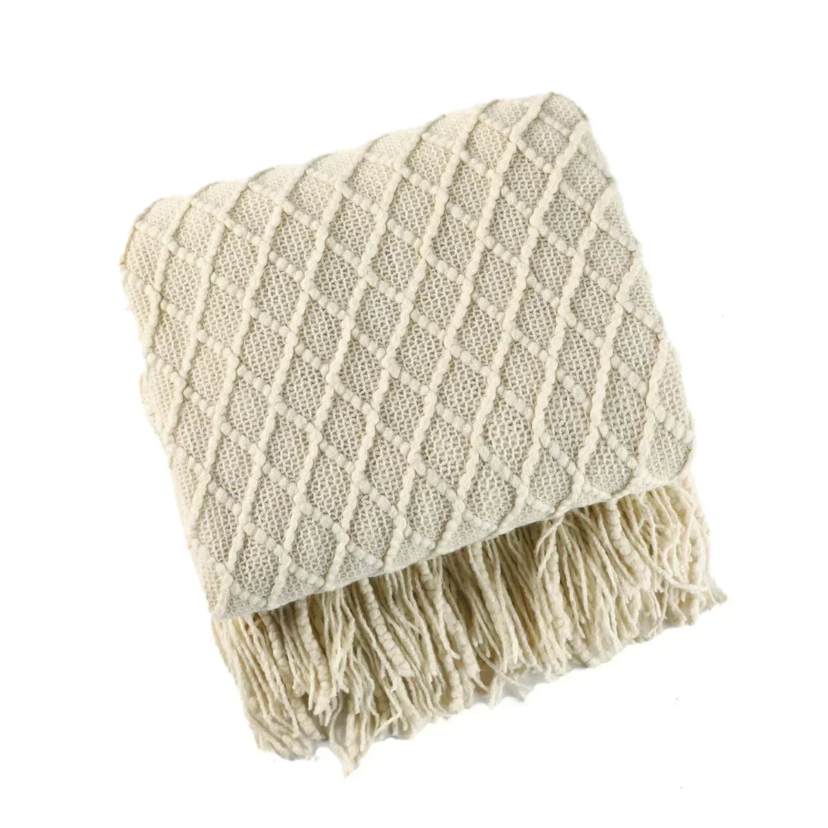 Chunky Knit Throw Blanket – Cozy Acrylic Sofa & Bed Cover for Living Room & Bedroom