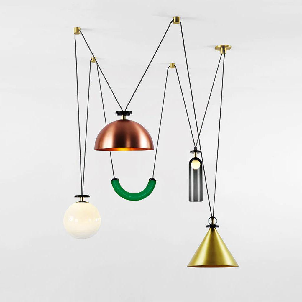 Lámpara de techo escultural modular con secciones ajustables y opciones de acabado personalizadas para comedor, cocina y sala de estar | Thomler