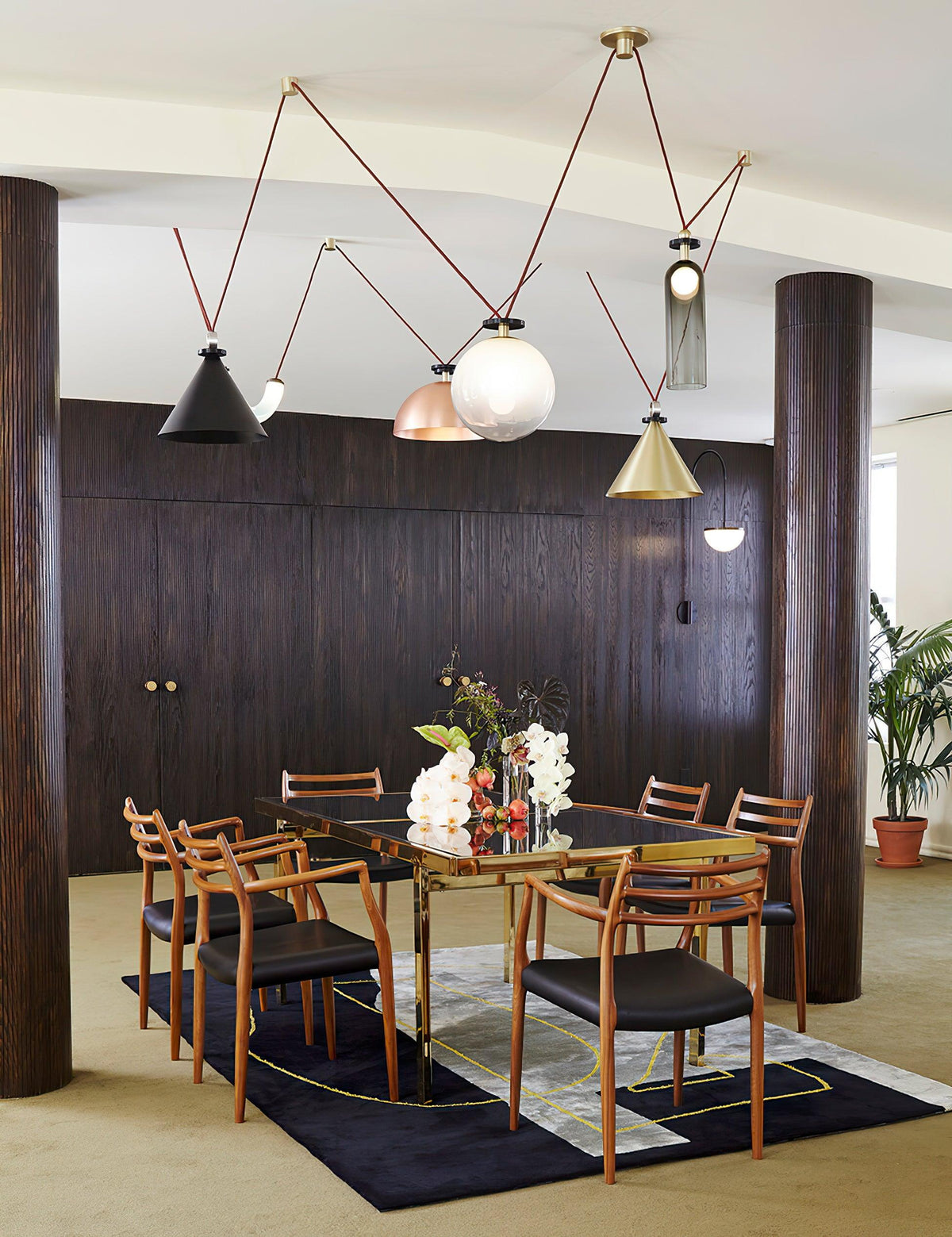 Lámpara de techo escultural modular con secciones ajustables y opciones de acabado personalizadas para comedor, cocina y sala de estar | Thomler
