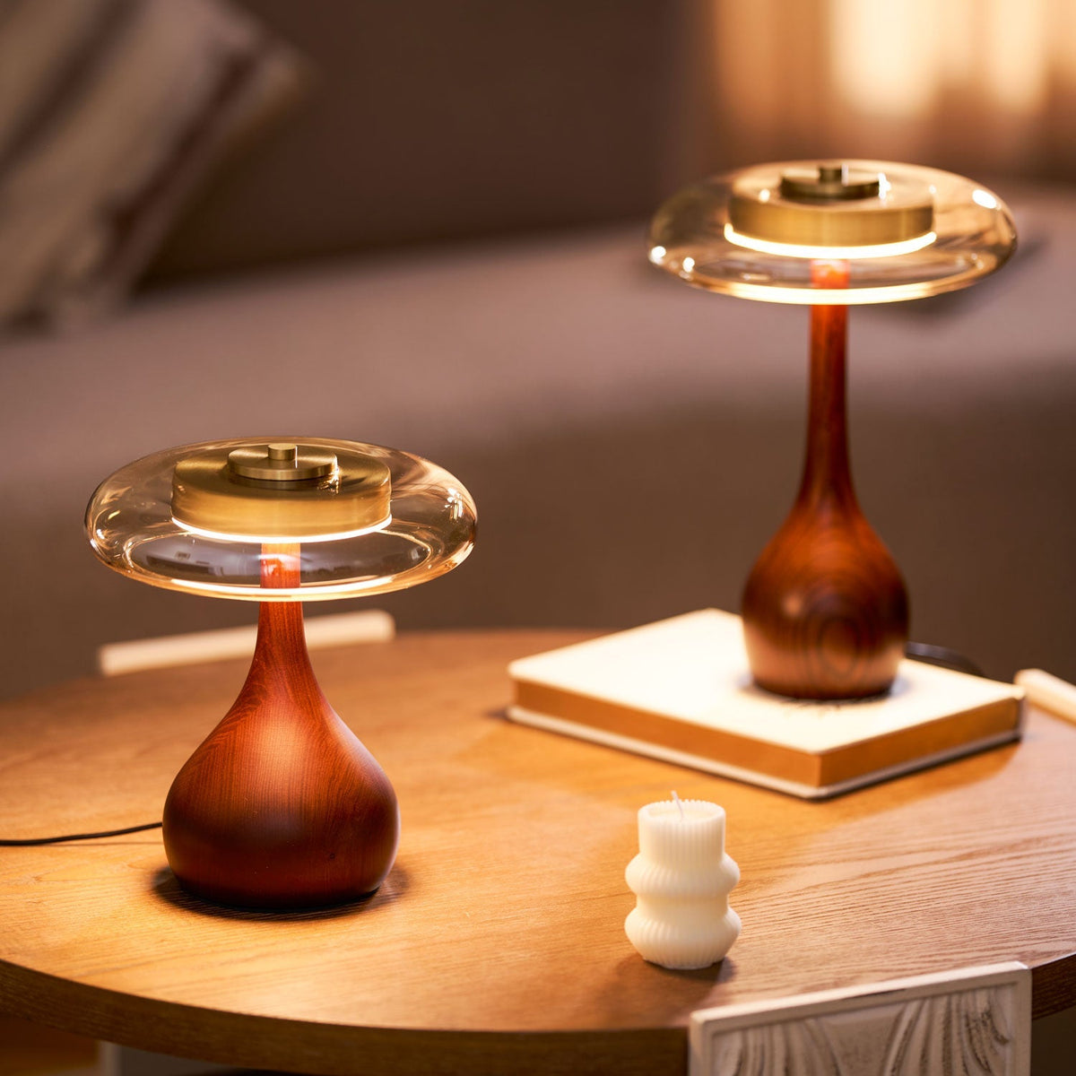Desk Lamp with 3 Color Temperatures Glass and Brass LED Touch Light for Bedroom Office Nightstand Reading Warm Cool Neutral White 12W 10 Inc | Thomler