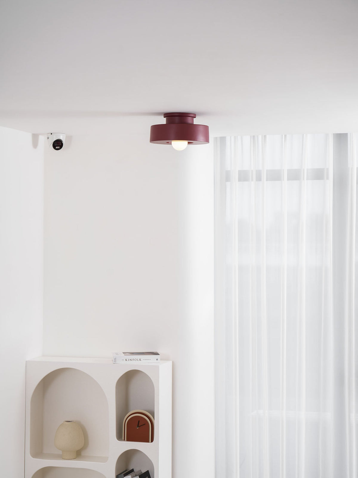 Lámpara de techo escultural de 12 pulgadas, diseño geométrico de polímero, casquillo E26 E27 para dormitorio, sala de estar y cocina en rojo, verde y negro | Thomler