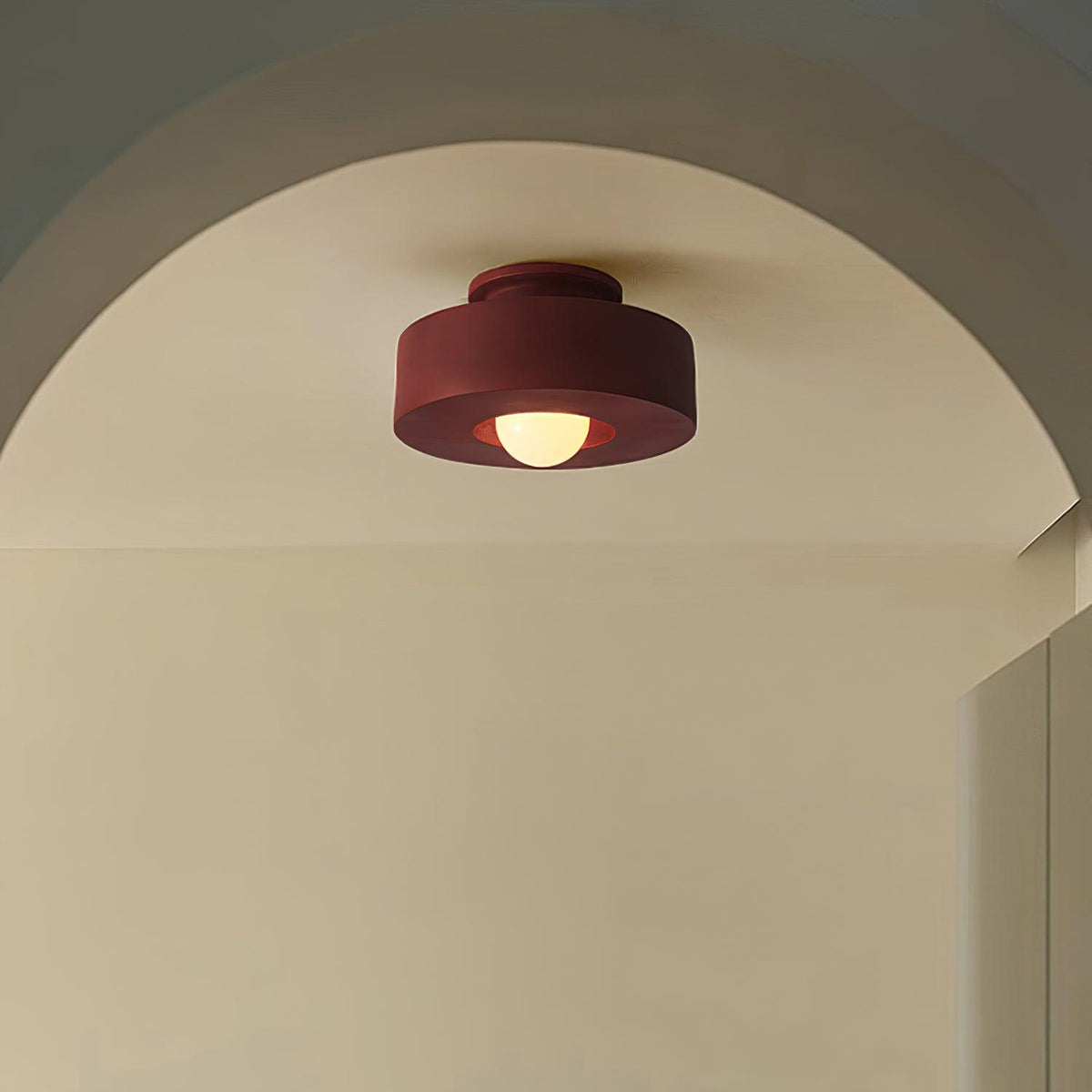 Lámpara de techo escultural de 12 pulgadas, diseño geométrico de polímero, casquillo E26 E27 para dormitorio, sala de estar y cocina en rojo, verde y negro | Thomler