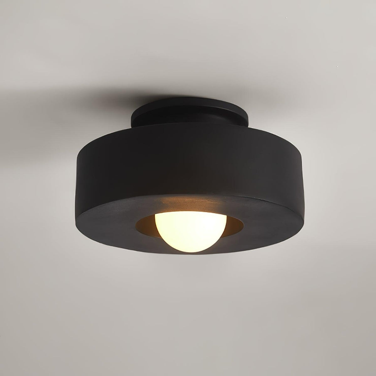 Lámpara de techo escultural de 12 pulgadas, diseño geométrico de polímero, casquillo E26 E27 para dormitorio, sala de estar y cocina en rojo, verde y negro | Thomler