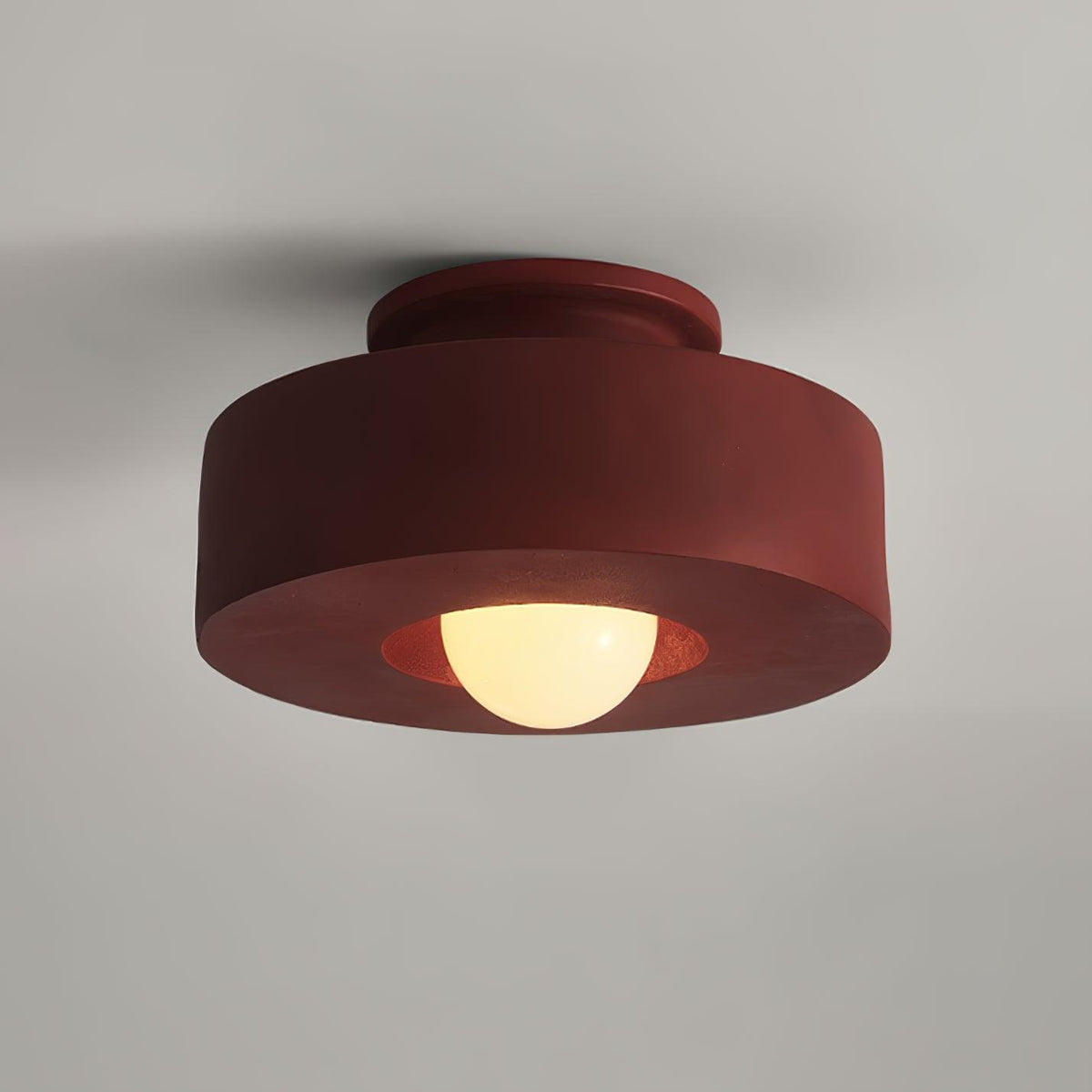 Lámpara de techo escultural de 12 pulgadas, diseño geométrico de polímero, casquillo E26 E27 para dormitorio, sala de estar y cocina en rojo, verde y negro | Thomler