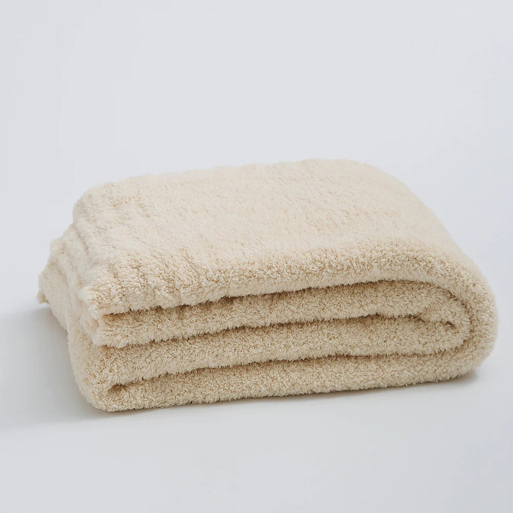 Microfiber Knit Throw Blanket – Solid Color Cozy Layer for Couch, Bed & Chair