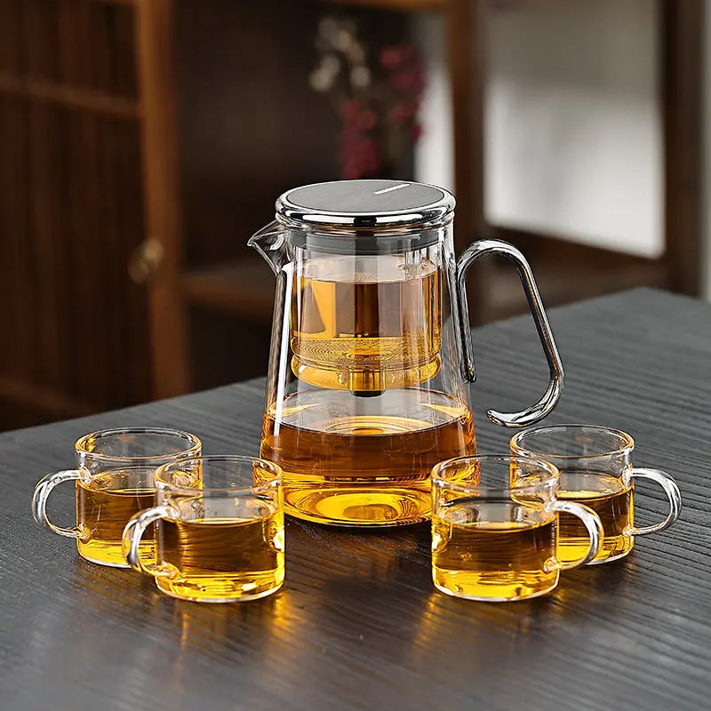 24 fl oz Heat-Resistant Kettle with Removable Infuser and Magnetic Brew Stop for Loose Leaf Black Green Herbal Tea Kitchen Counter | Thomler