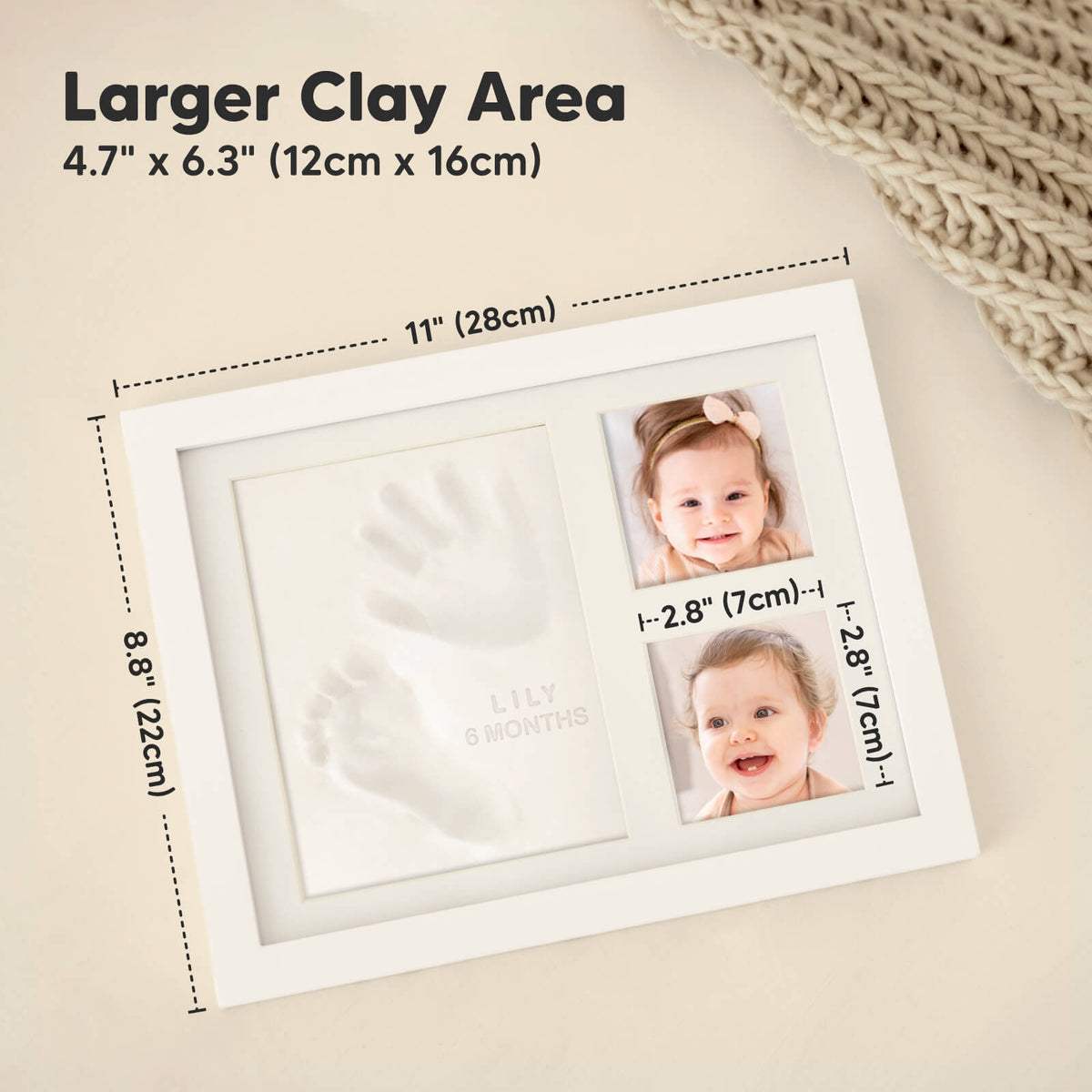 Baby Handprint & Footprint Keepsake Solo Frame