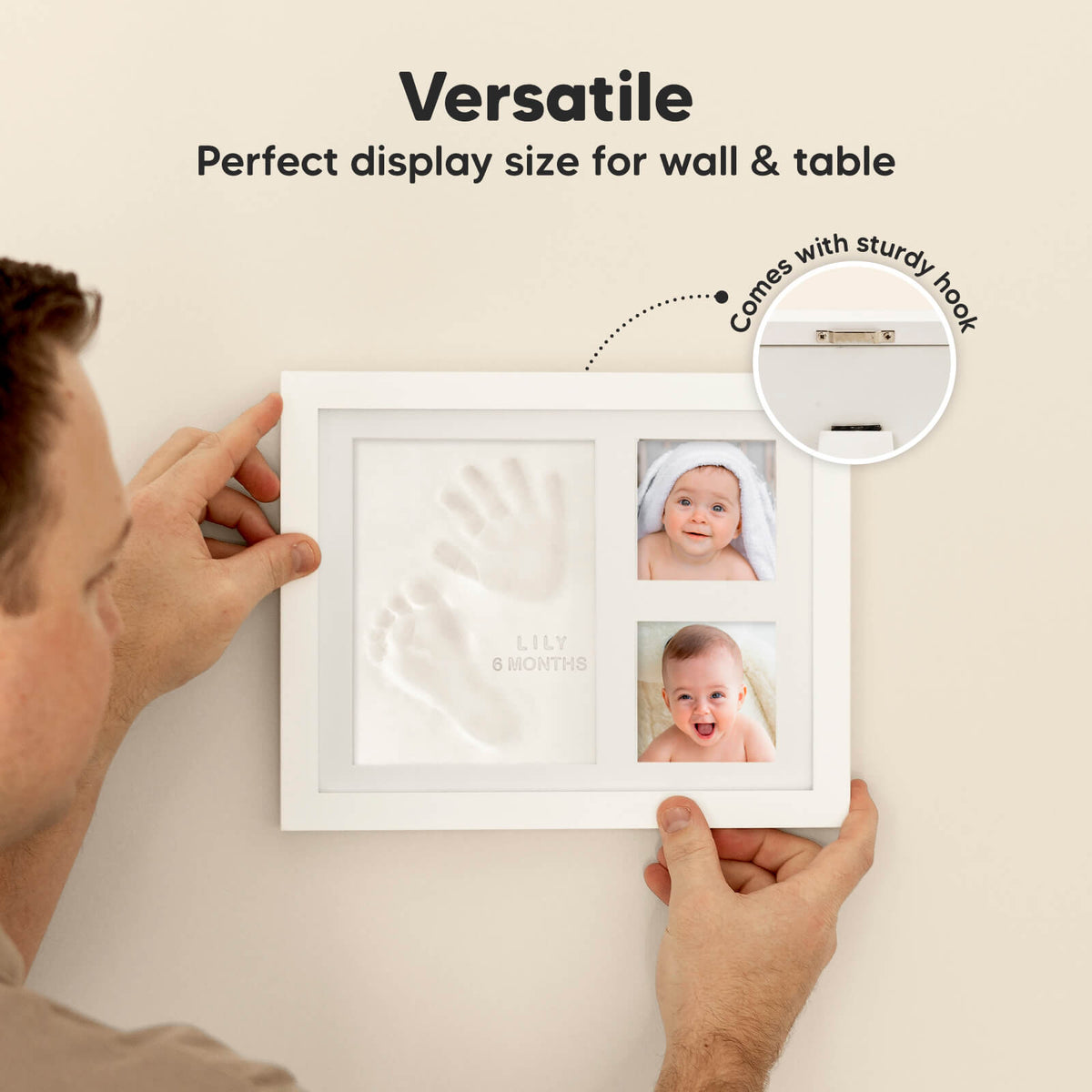 Baby Handprint & Footprint Keepsake Solo Frame