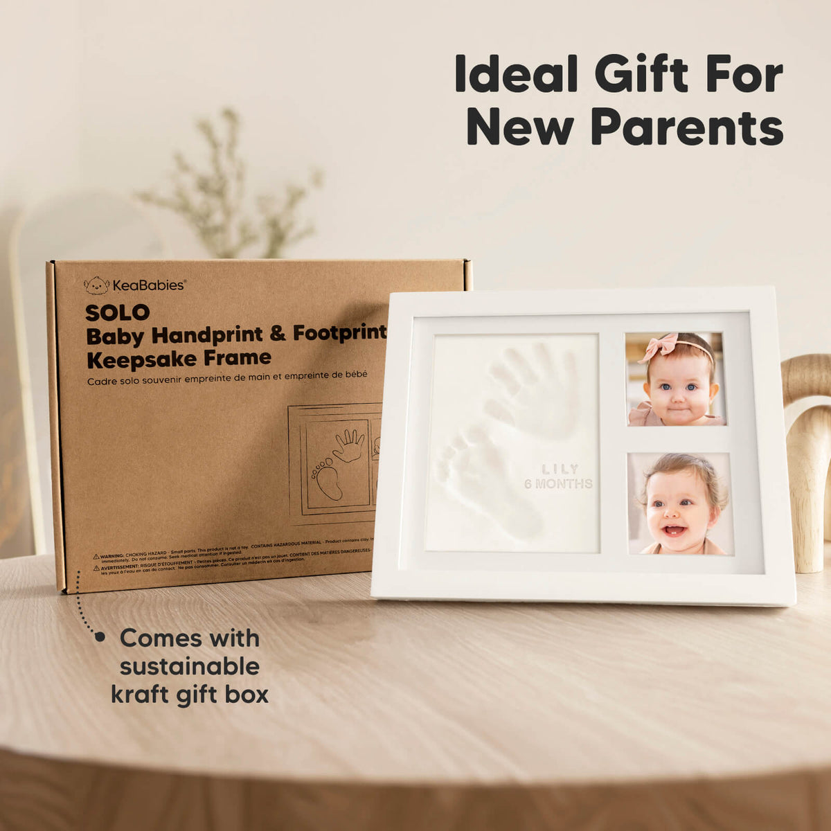 Baby Handprint & Footprint Keepsake Solo Frame