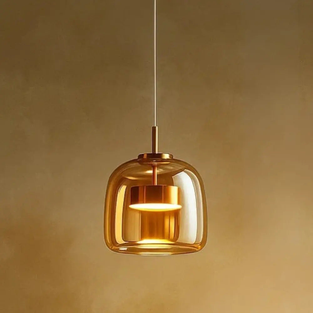 Gradient Glass Drop Ceiling Fixture 13 Inch Smoky Finish Adjustable Cord Height Kitchen Island Dining Area Overhead Illumination Contemporar | Thomler