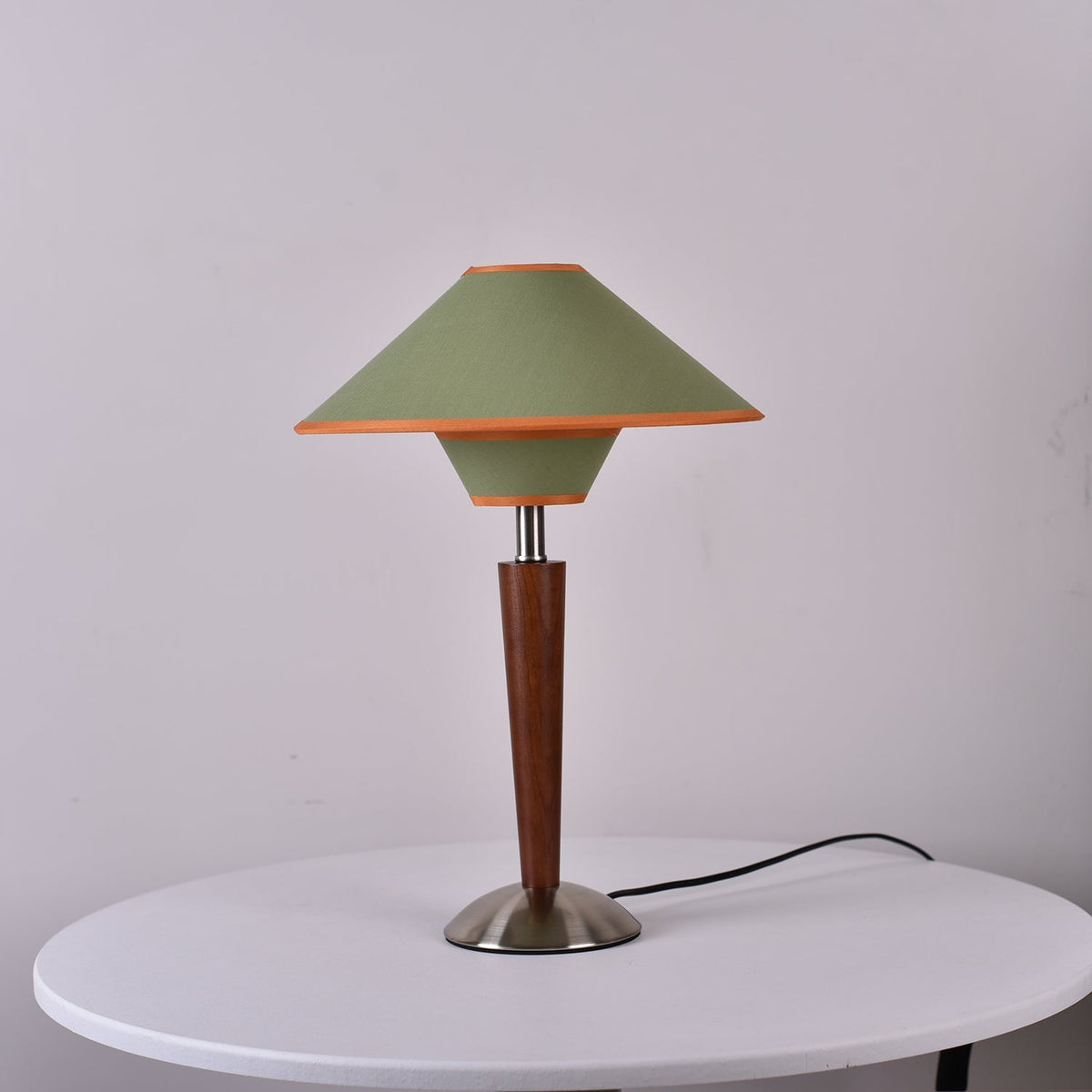 Fabric Shade Table Lamp 17 in for Nightstand & Side Table - Wood Base with E26 Socket for Bedroom Living Room Office Desk Reading Light Mini | Thomler