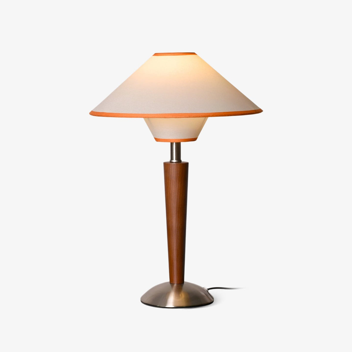 Fabric Shade Table Lamp 17 in for Nightstand & Side Table - Wood Base with E26 Socket for Bedroom Living Room Office Desk Reading Light Mini | Thomler