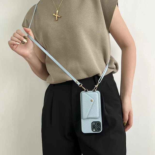 Leather Crossbody Phone Case with Detachable Strap & Card Slot for Women – Hands-Free Smartphone Wallet Holder for iPhone 12 13 14 15 Pro Ma | Thomler