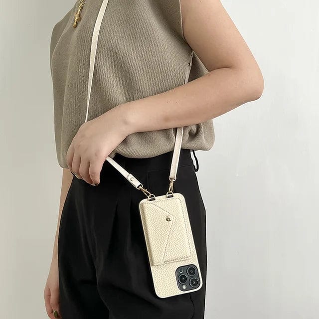 Leather Crossbody Phone Case with Detachable Strap & Card Slot for Women – Hands-Free Smartphone Wallet Holder for iPhone 12 13 14 15 Pro Ma | Thomler