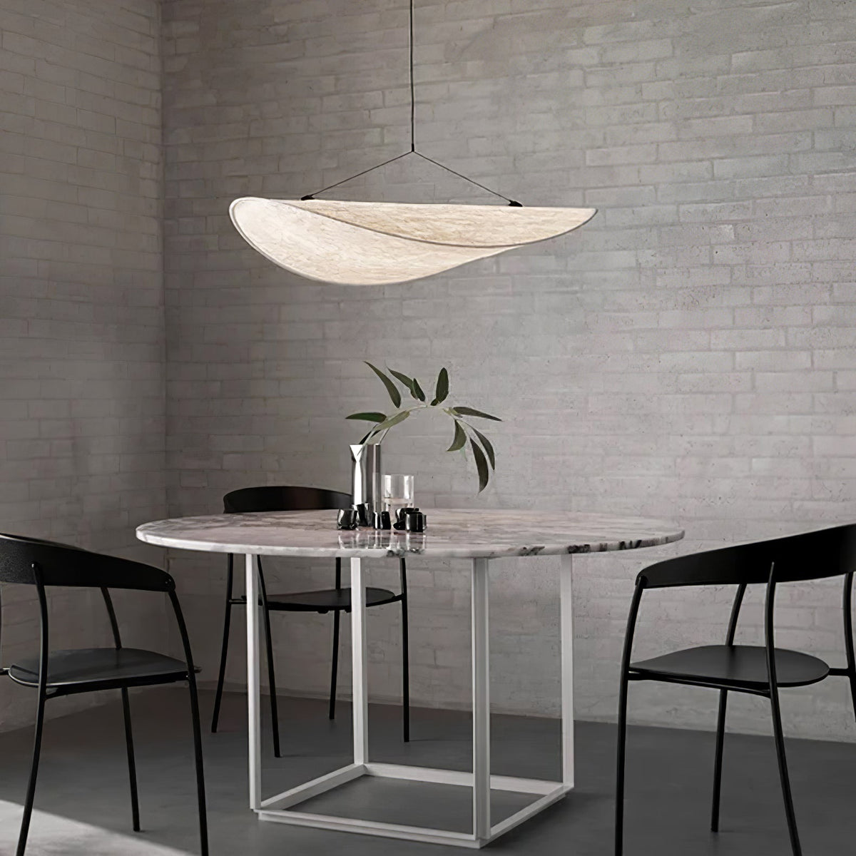 Lámpara colgante de pantalla de papel extragrande con altura ajustable, candelabro contemporáneo para isla de cocina, lámpara de techo para comedor | Thomler