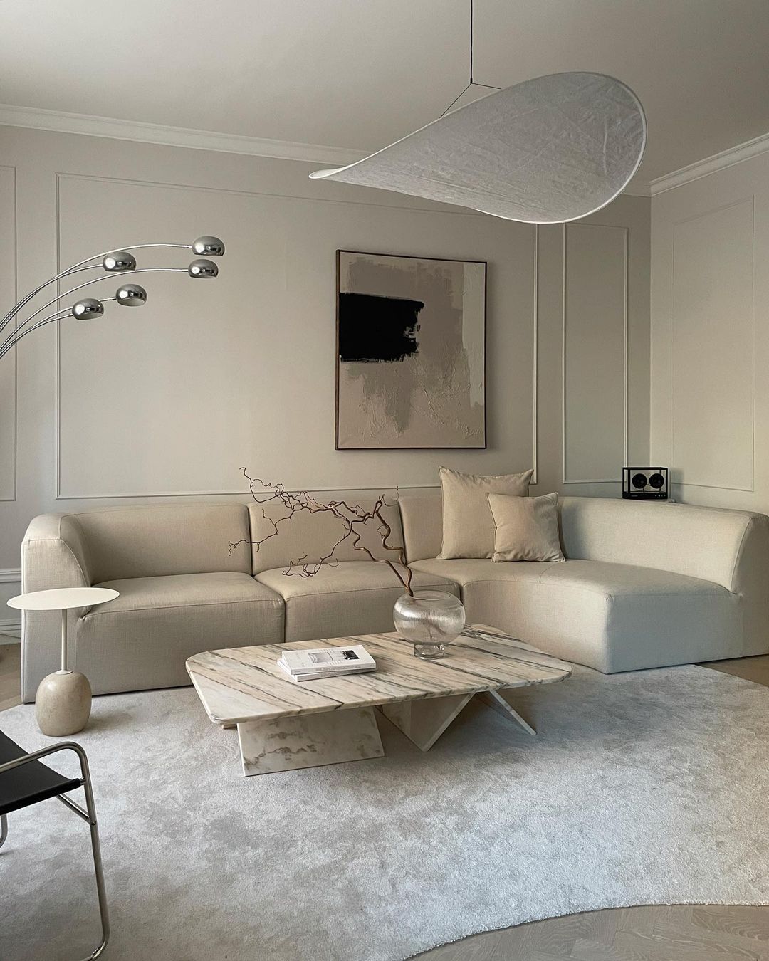 Lámpara colgante de pantalla de papel extragrande con altura ajustable, candelabro contemporáneo para isla de cocina, lámpara de techo para comedor | Thomler
