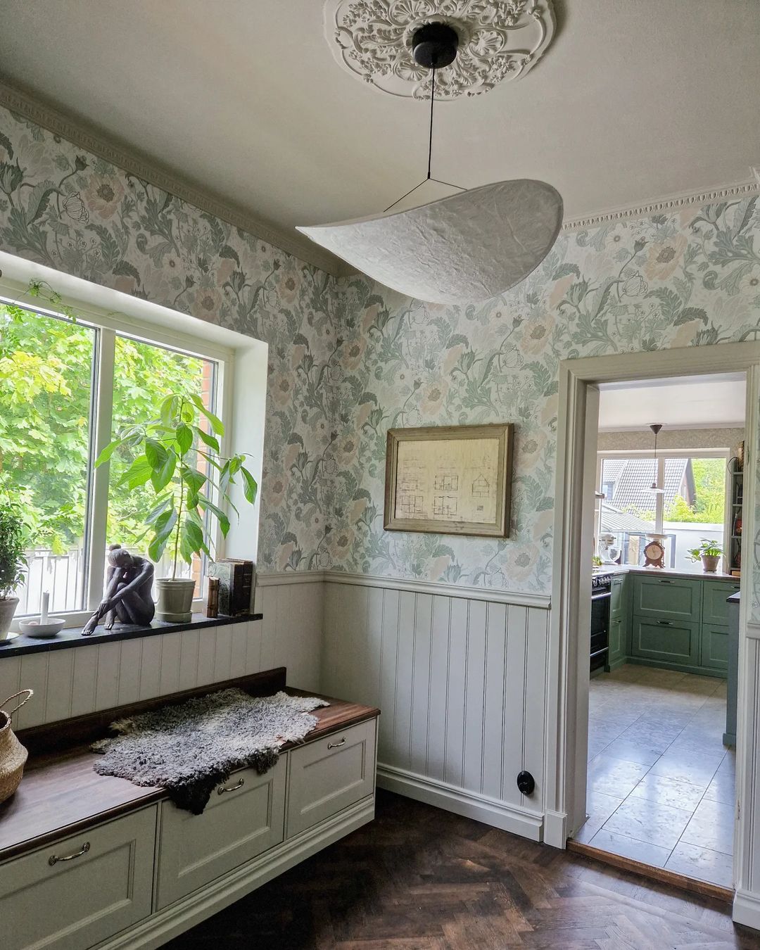 Lámpara colgante de pantalla de papel extragrande con altura ajustable, candelabro contemporáneo para isla de cocina, lámpara de techo para comedor | Thomler