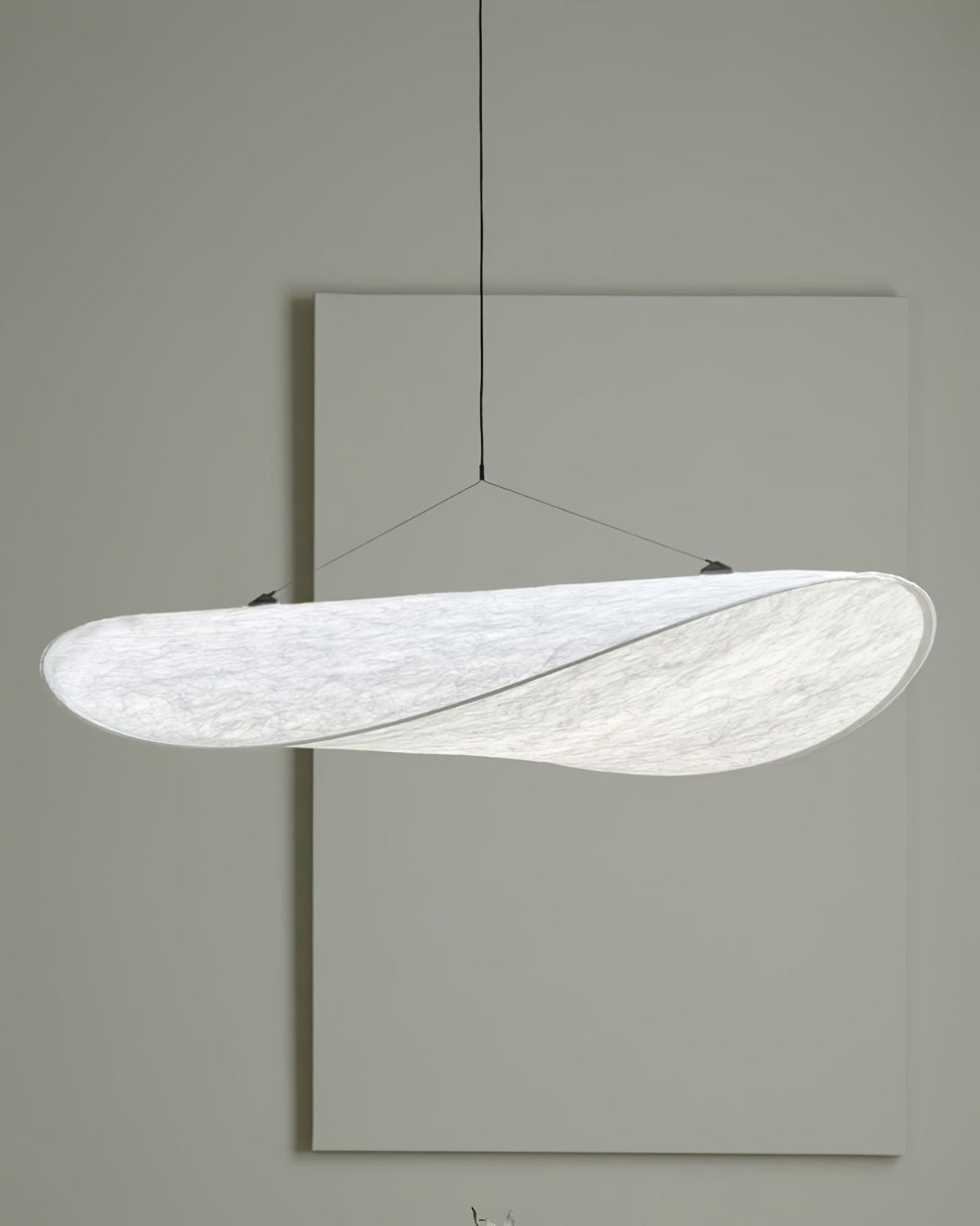 Lámpara colgante de pantalla de papel extragrande con altura ajustable, candelabro contemporáneo para isla de cocina, lámpara de techo para comedor | Thomler