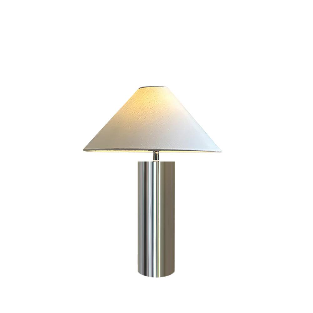 Fabric Shade Bedside Lamp with Metal Base 16-Inch White Reading Light for Nightstands Desks Home Office Bedroom | Thomler