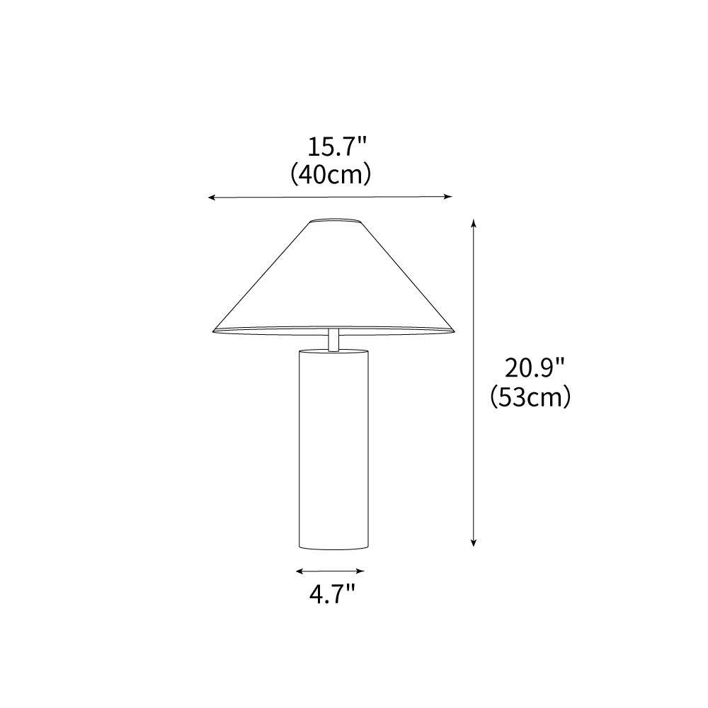 Nachttischlampe mit Stoffschirm und Metallsockel, 40 cm, weiße Leselampe für Nachttische, Schreibtische, Home Office, Schlafzimmer | Thomler