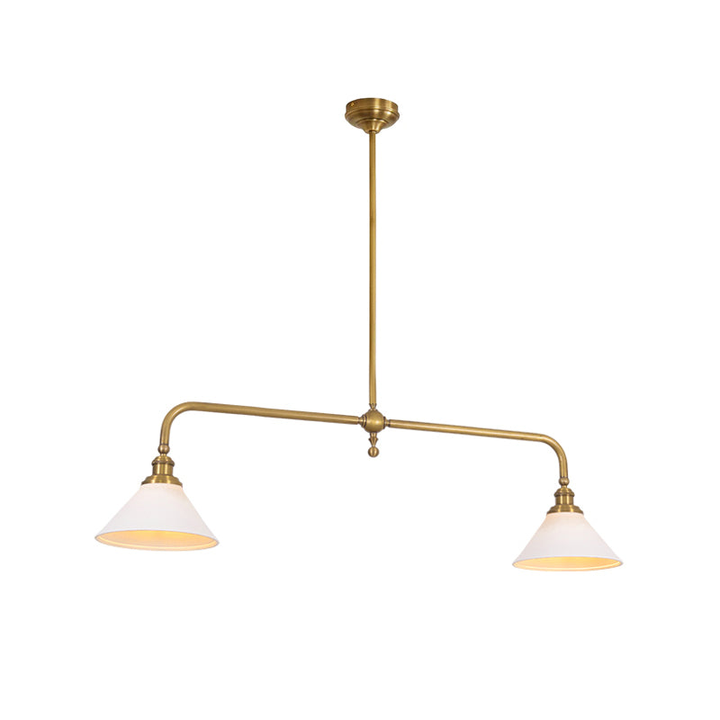 Dual-Head Island Pendant Light with Adjustable Height – Aluminum & Ceramic Shades for Kitchen, Dining Room & Living Space – Dimmable LED Fix