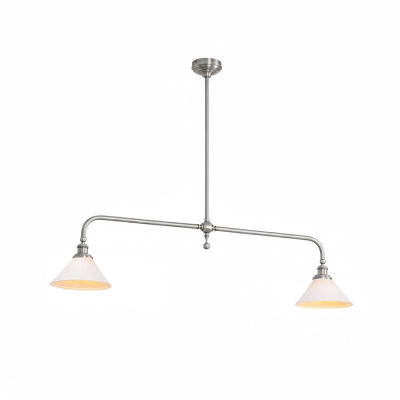 Dual-Head Island Pendant Light with Adjustable Height – Aluminum & Ceramic Shades for Kitchen, Dining Room & Living Space – Dimmable LED Fix