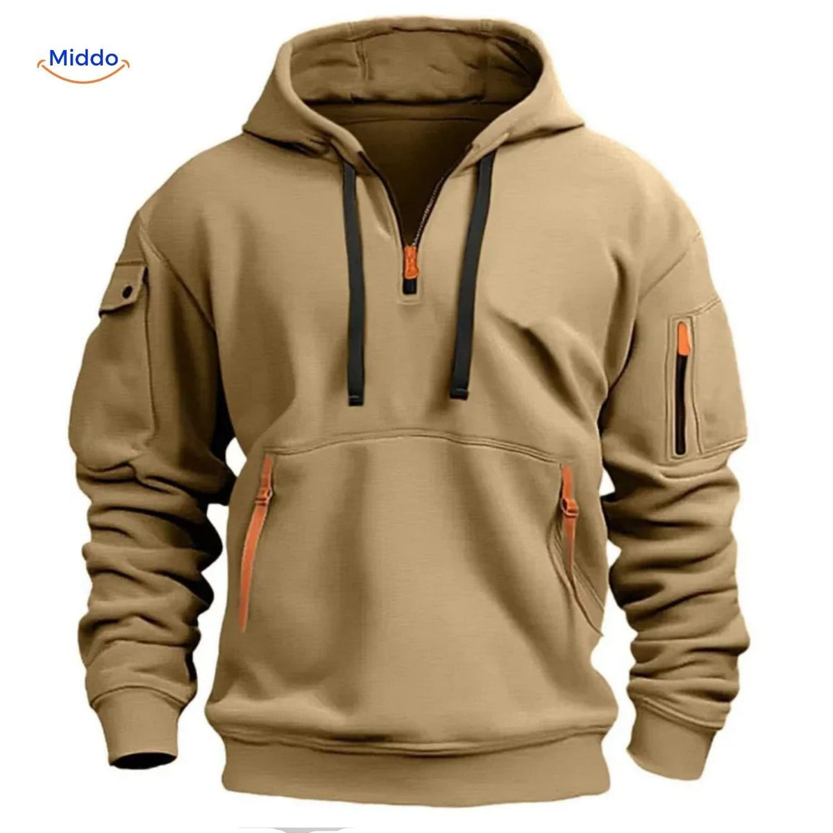 Men's Zip-Up Hoodie with Pockets – Soft Cotton-Poly Blend Casual Sweatshirt