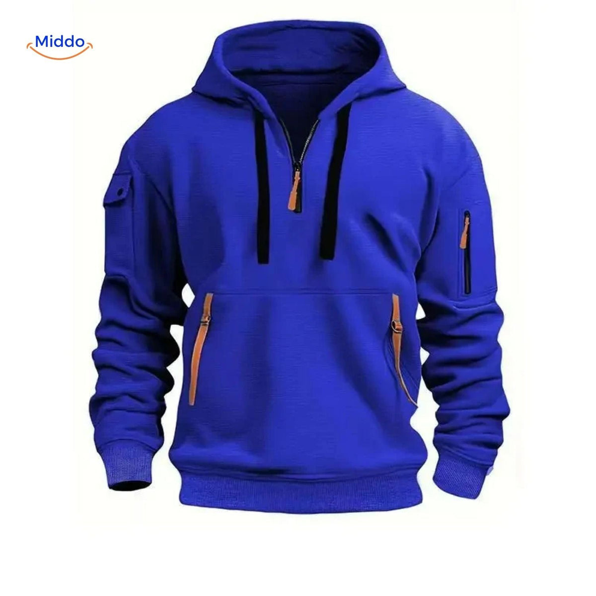 Men's Zip-Up Hoodie with Pockets – Soft Cotton-Poly Blend Casual Sweatshirt