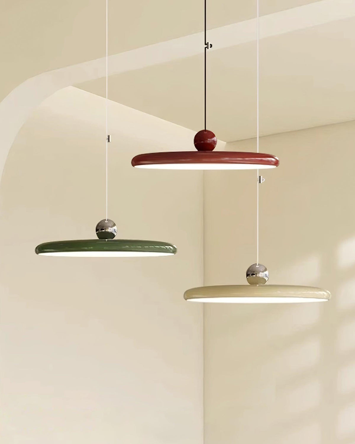 Hangende plafondlamp met acrylplaat, 16 inch, geel, voor kookeiland en eettafel, modern LED-plafondlicht, verstelbaar snoer 59 | Thomler