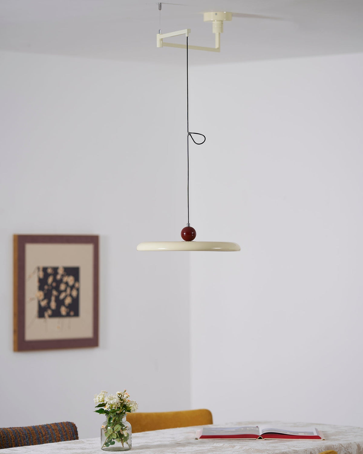 Hangende plafondlamp met acrylplaat, 16 inch, geel, voor kookeiland en eettafel, modern LED-plafondlicht, verstelbaar snoer 59 | Thomler