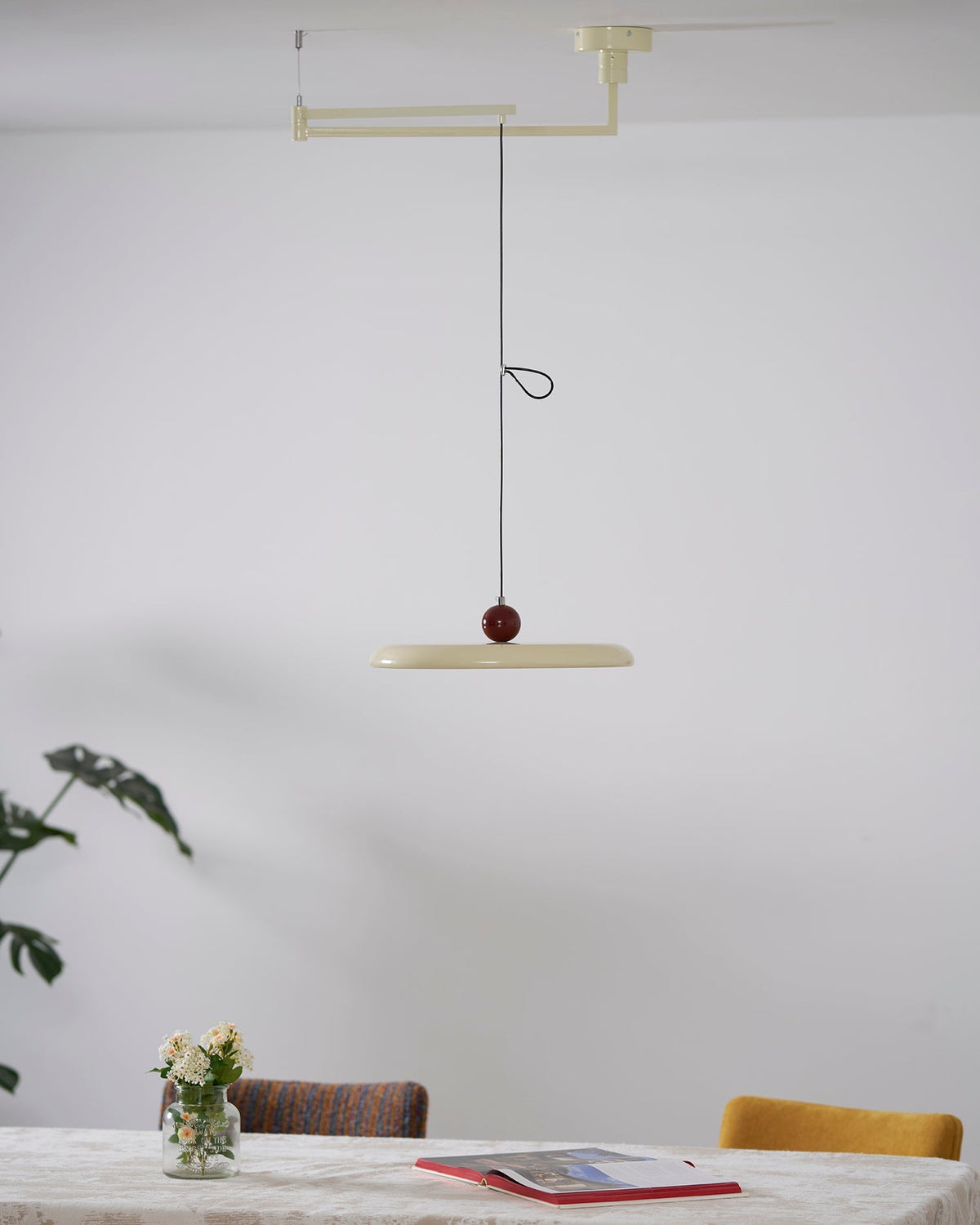 Hangende plafondlamp met acrylplaat, 16 inch, geel, voor kookeiland en eettafel, modern LED-plafondlicht, verstelbaar snoer 59 | Thomler