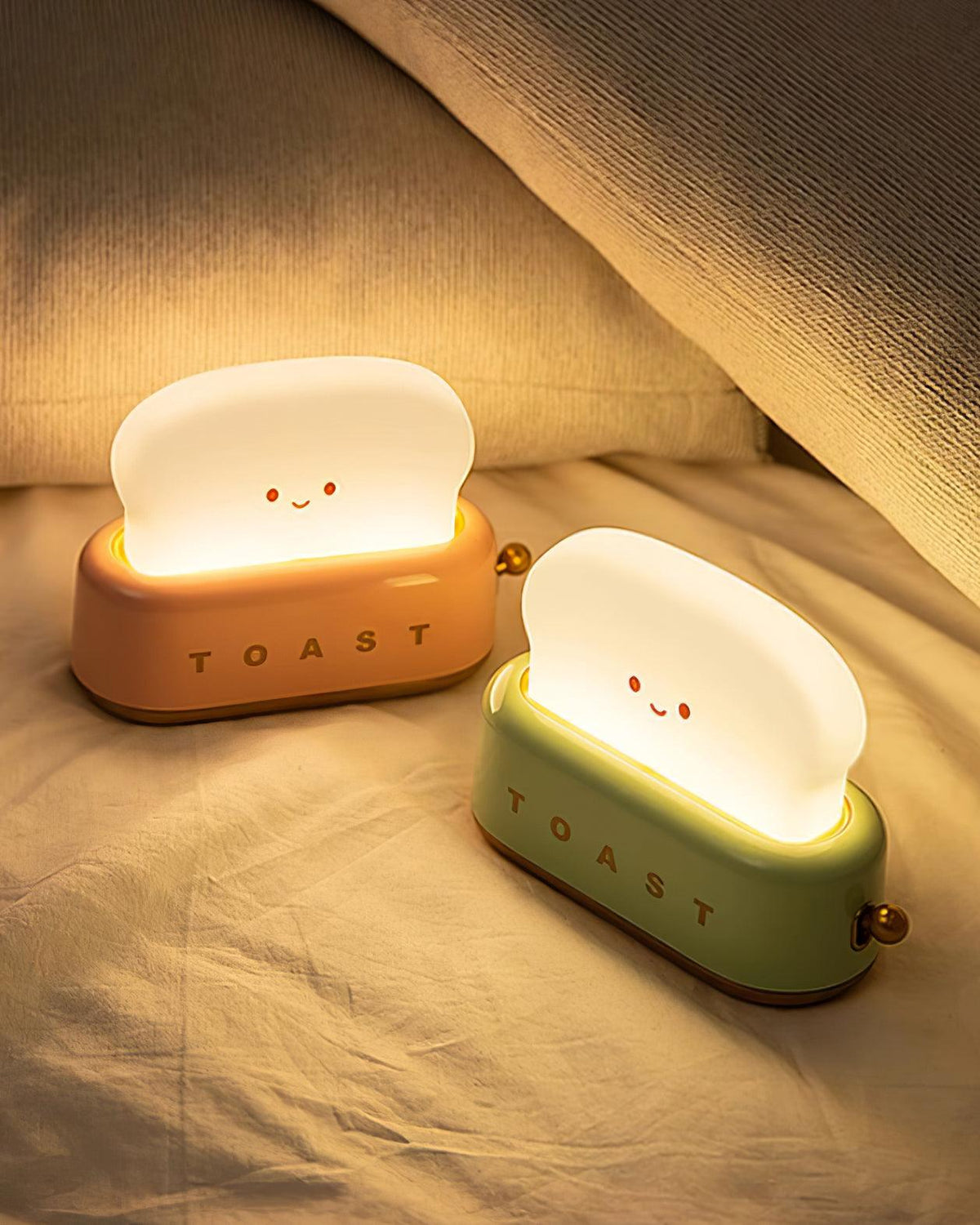 USB-Powered Toaster-Shaped LED Accent Light with Dimmer – 5.3 in Retro Desktop Lamp for Bedroom Nightstand Desk Office Dorm – Warm White Glo | Thomler