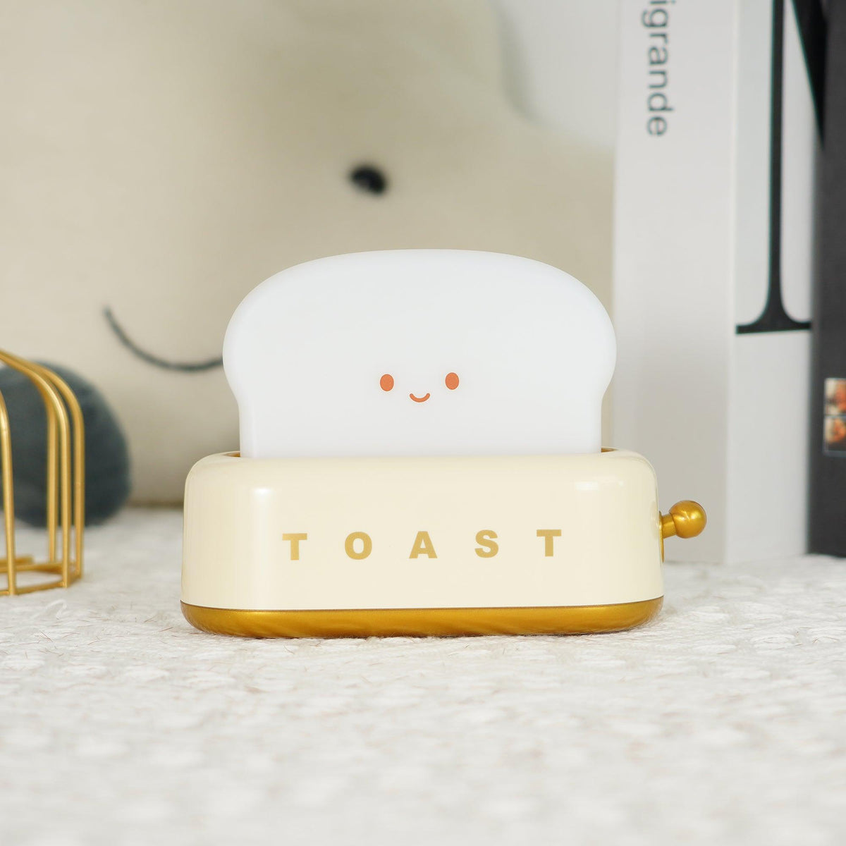 USB-Powered Toaster-Shaped LED Accent Light with Dimmer – 5.3 in Retro Desktop Lamp for Bedroom Nightstand Desk Office Dorm – Warm White Glo | Thomler