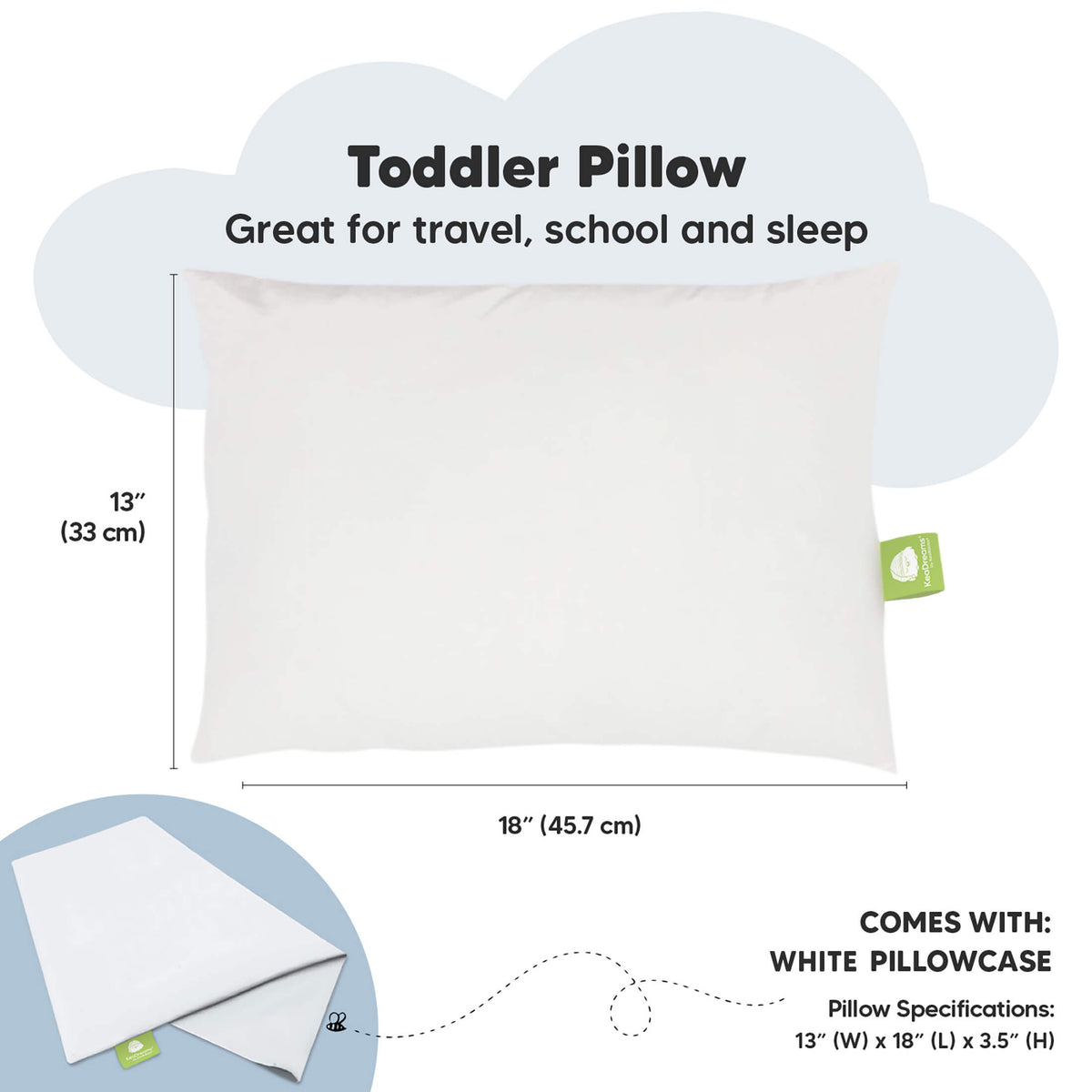 Toddler Pillow with Pillowcase