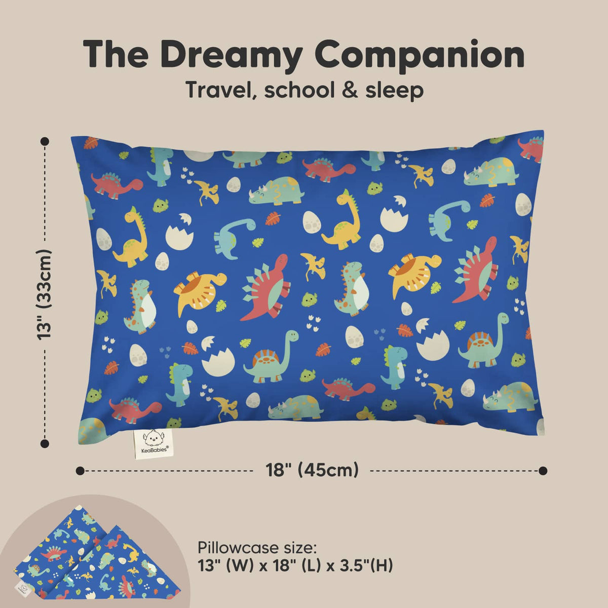 2-Pack Toddler Pillow (Dino Prints)