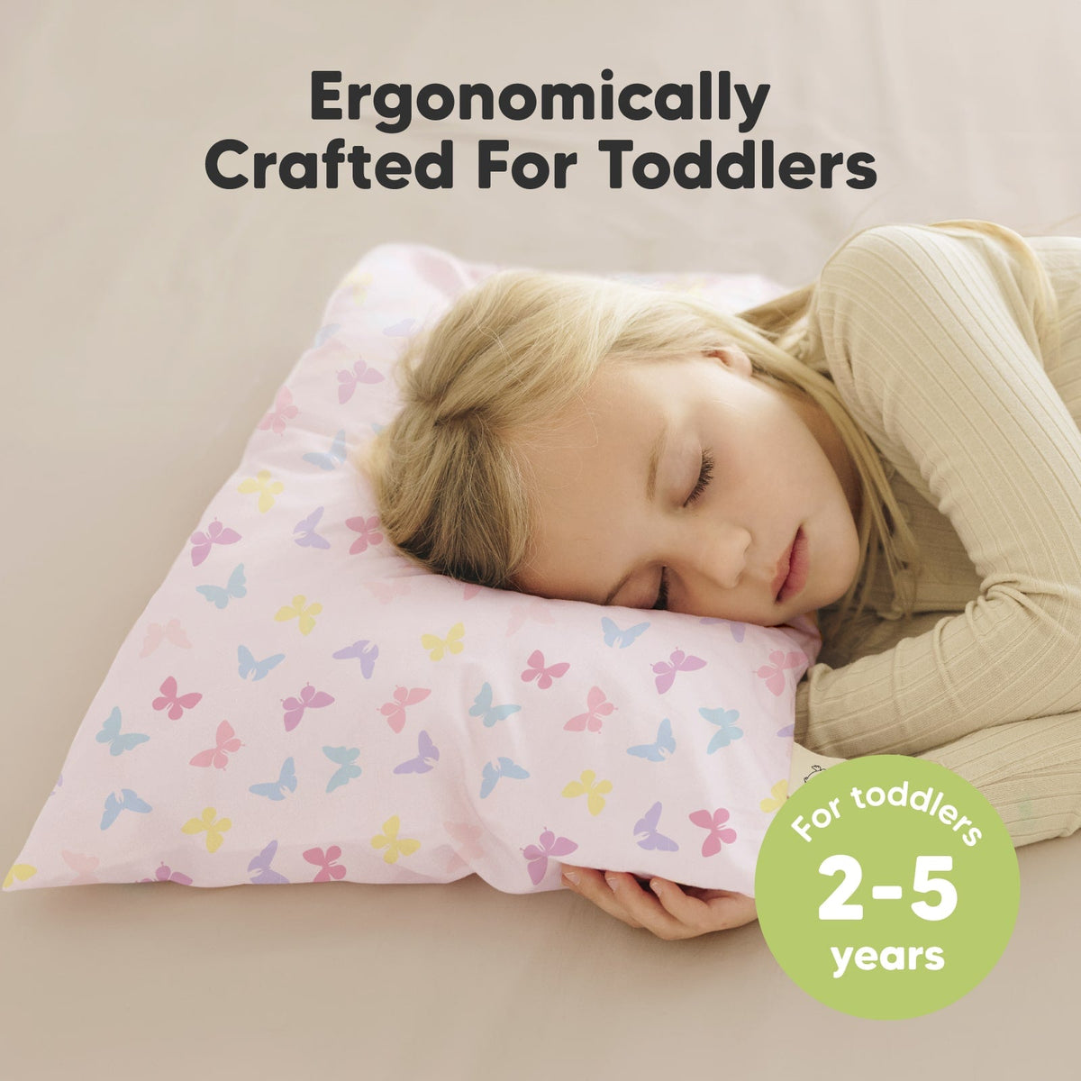 2-Pack Toddler Pillow (Rainbow & Butterfly Prints)