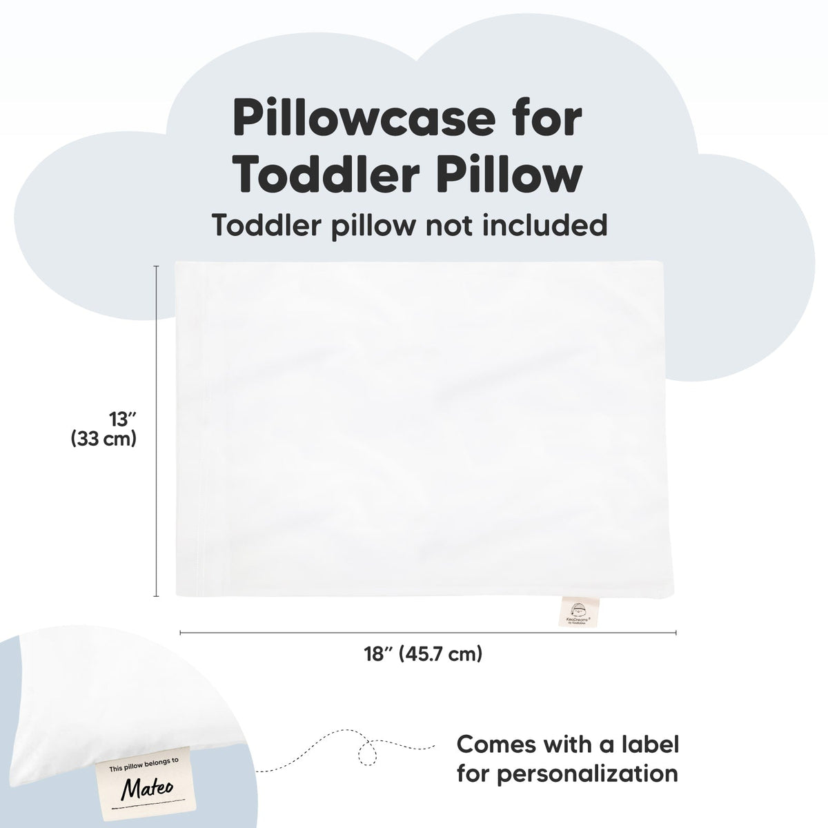 Printed Toddler Pillowcase 13X18"