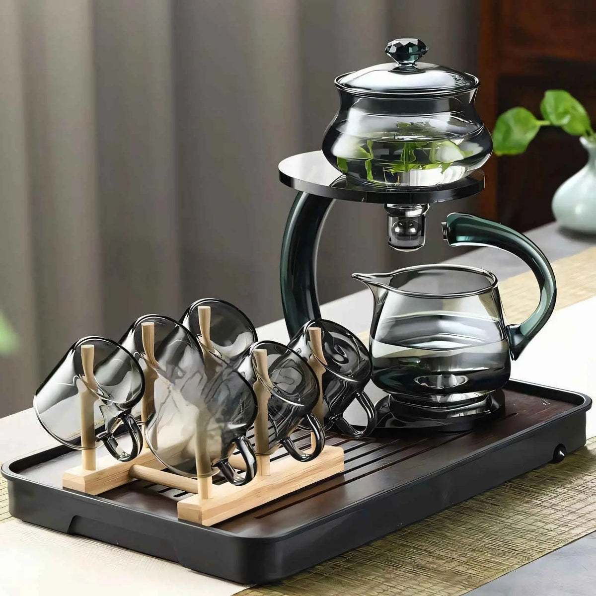 Clear Glass Loose Leaf Tea Pot with Magnetic Strainer Heat Safe Borosilicate 356°F Infuser Kettle for Green Black Herbal Tea Brewing Gold Bl | Thomler
