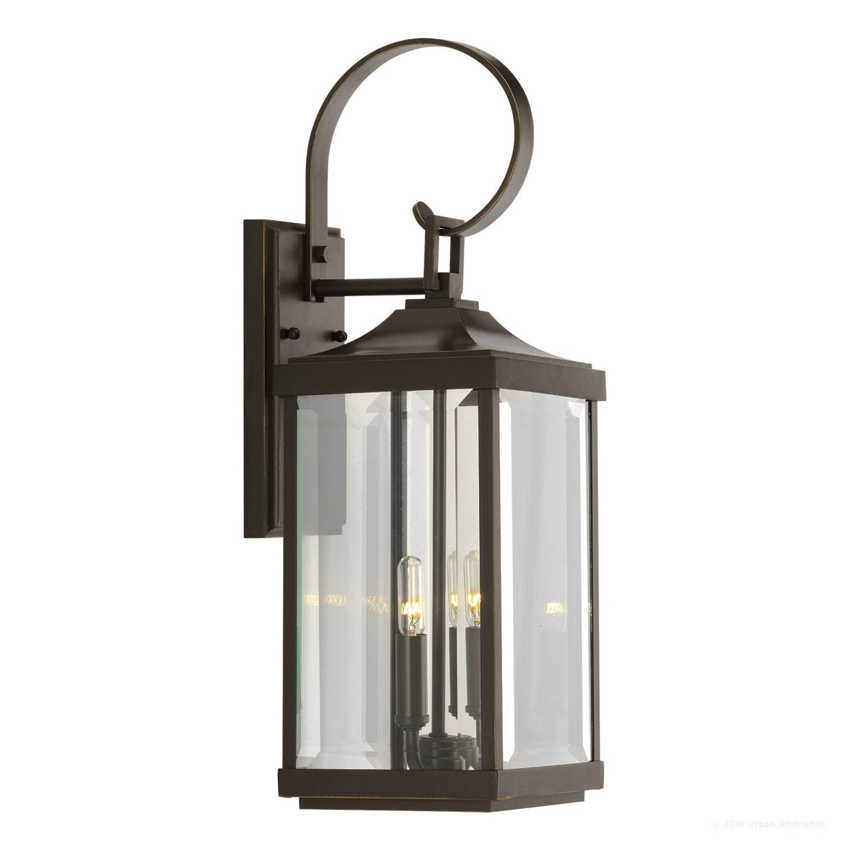 Outdoor Sconce Light 22 Inch Bronze Finish Exterior Lantern Fixture with Beveled Glass for Entryway Patio Porch House Facade Traditional Col | Thomler
