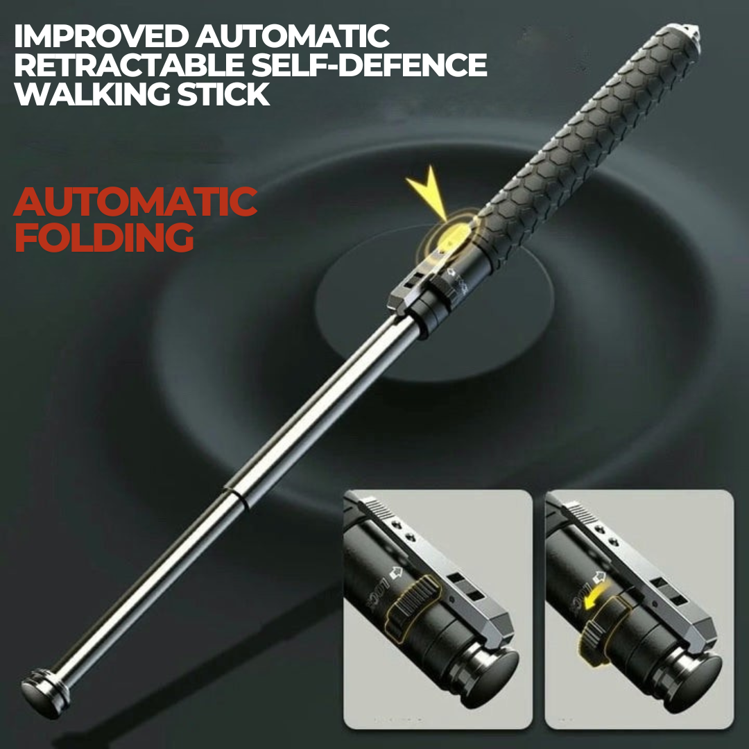 Spring-Loaded Telescoping Support Cane with Anti-Slip Grip for Trail Hiking & City Walking | Thomler