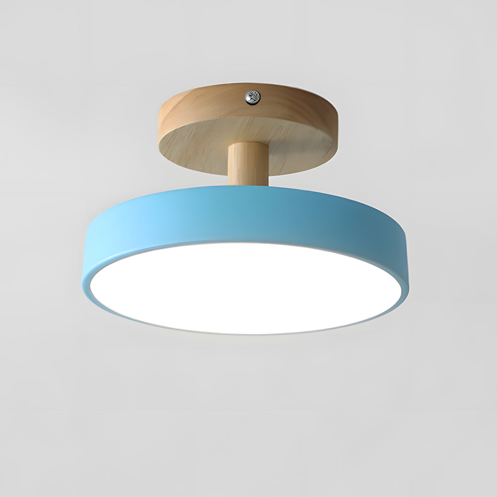 12W LED-Deckenleuchte in Holz- & Grün-Optik für Schlafzimmer, Flur & kleine Räume, modernes skandinavisches Design, Deckenlampe 3–10 m² | Thomler