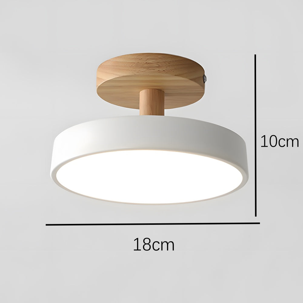 12W LED-Deckenleuchte in Holz- & Grün-Optik für Schlafzimmer, Flur & kleine Räume, modernes skandinavisches Design, Deckenlampe 3–10 m² | Thomler