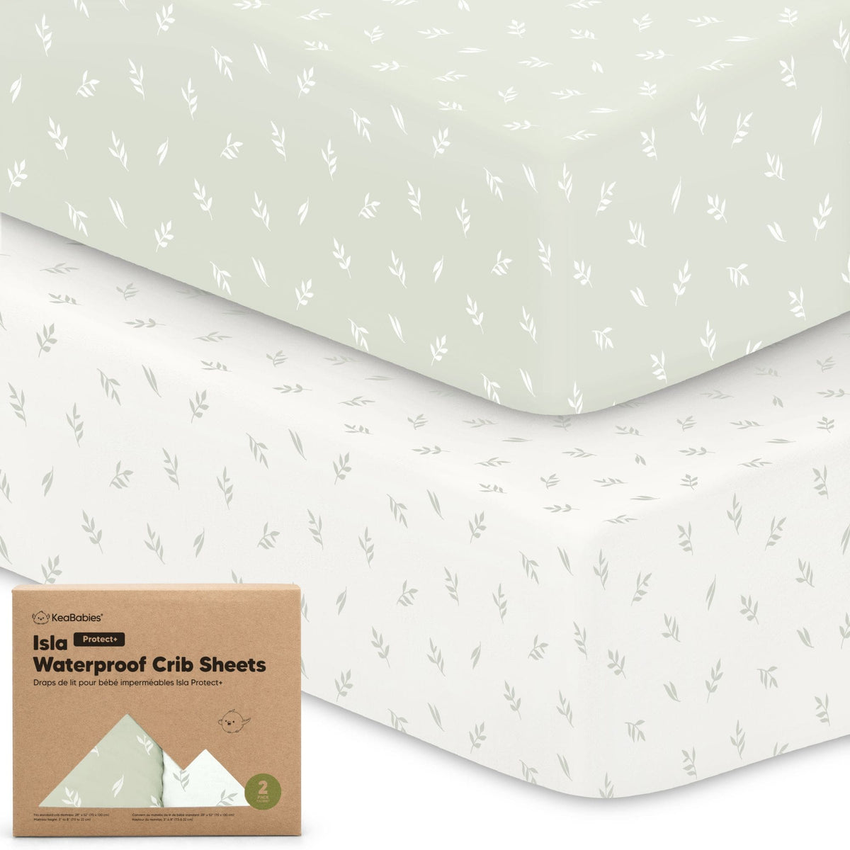 2-Pack Bamboo Waterproof Crib Sheets