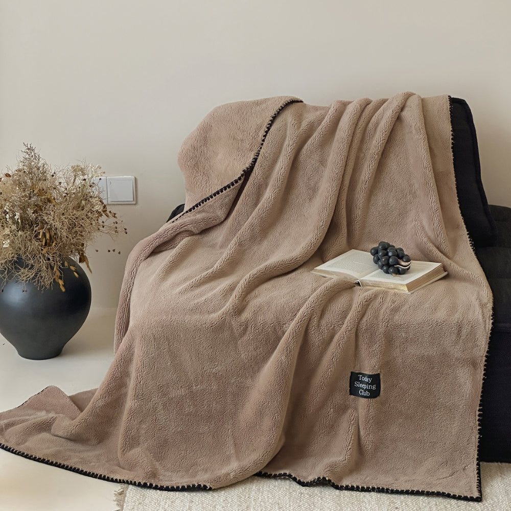 Chunky Textured Microfiber Throw Blanket – Cozy Bedding & Couch Cover in 4 Neutral Tones
