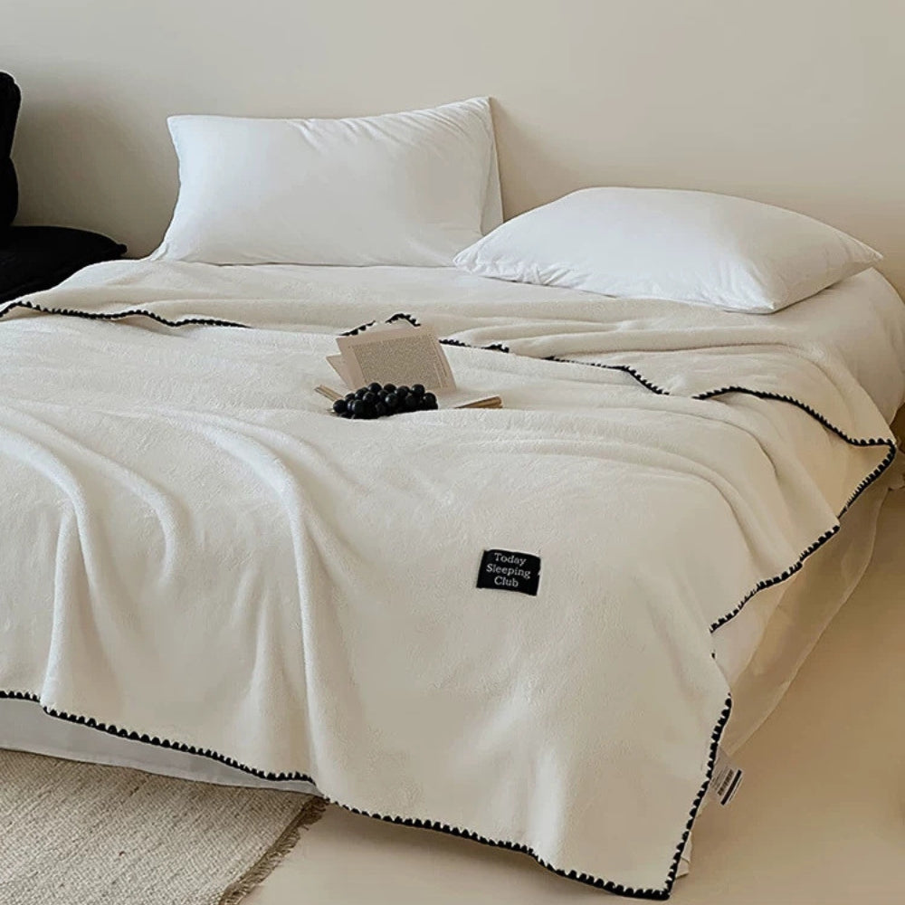 Chunky Textured Microfiber Throw Blanket – Cozy Bedding & Couch Cover in 4 Neutral Tones