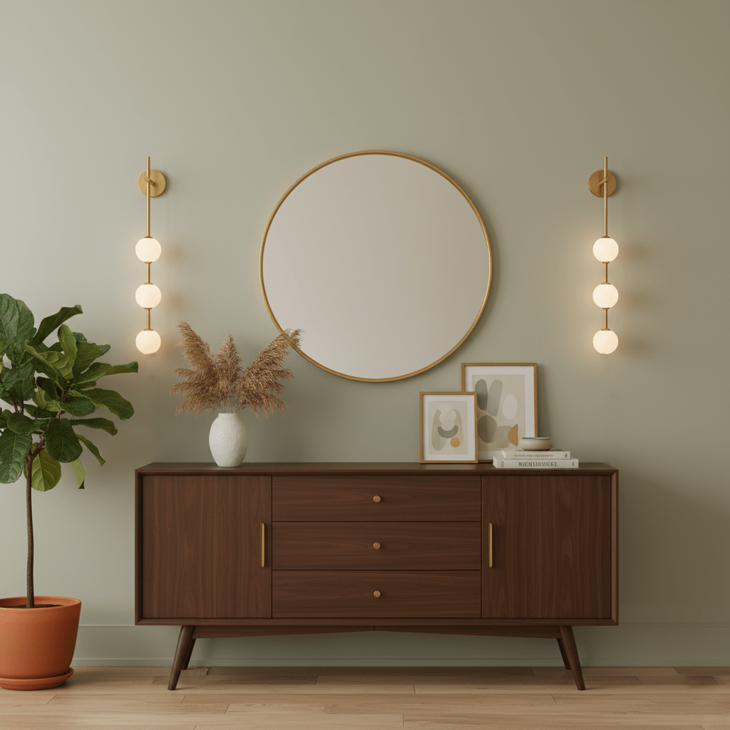 Lámpara de pared tipo globo LED, aplique de montaje fijo, 26 pulgadas, acabado en latón, iluminación con pantalla esférica para dormitorio, baño, pasillo, rincón de lectura, luz de acento para interiores
