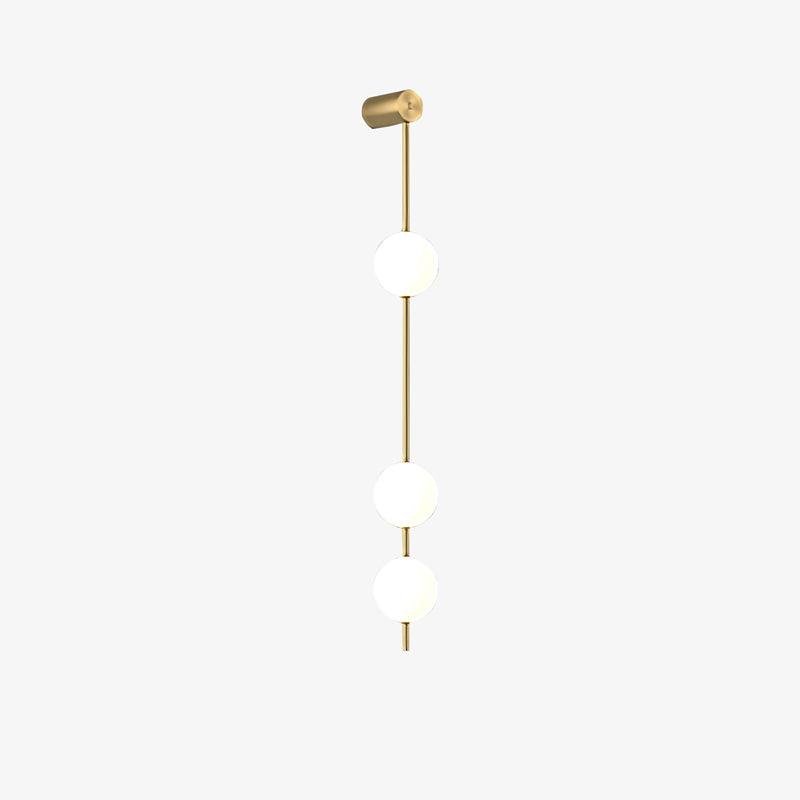 Aplique de pared LED vertical con múltiples globos, acabado en latón, altura ajustable, iluminación para pasillos, escaleras y entradas, lámpara moderna de metal y vidrio, 3-6 luces | Thomler