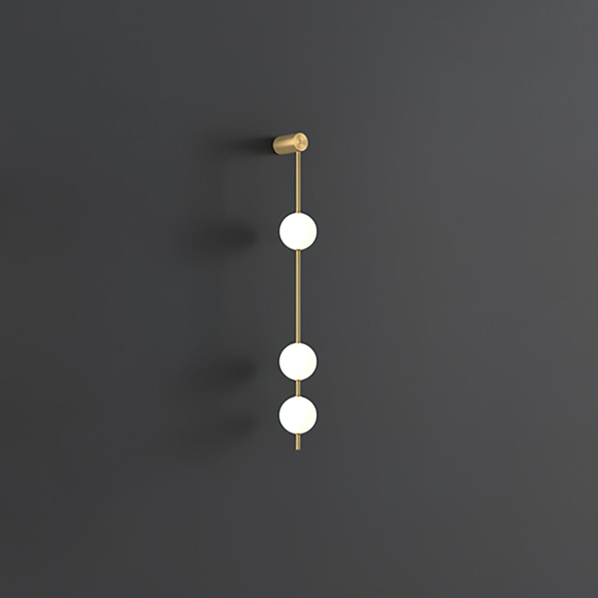 Aplique de pared LED vertical con múltiples globos, acabado en latón, altura ajustable, iluminación para pasillos, escaleras y entradas, lámpara moderna de metal y vidrio, 3-6 luces | Thomler